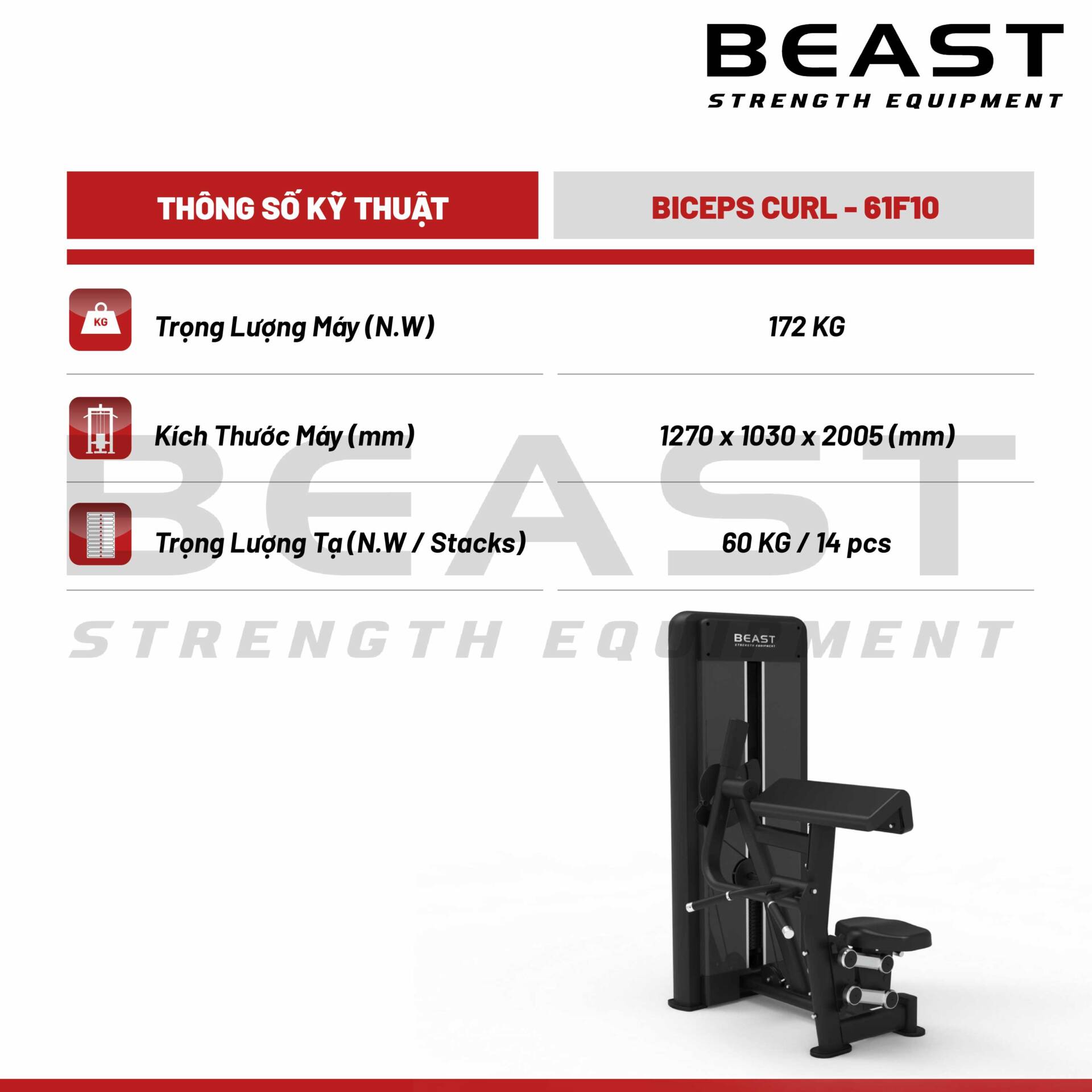 Máy tập bắp tay Beast Biceps Curl 5 Máy tập bắp tay Beast Biceps Curl