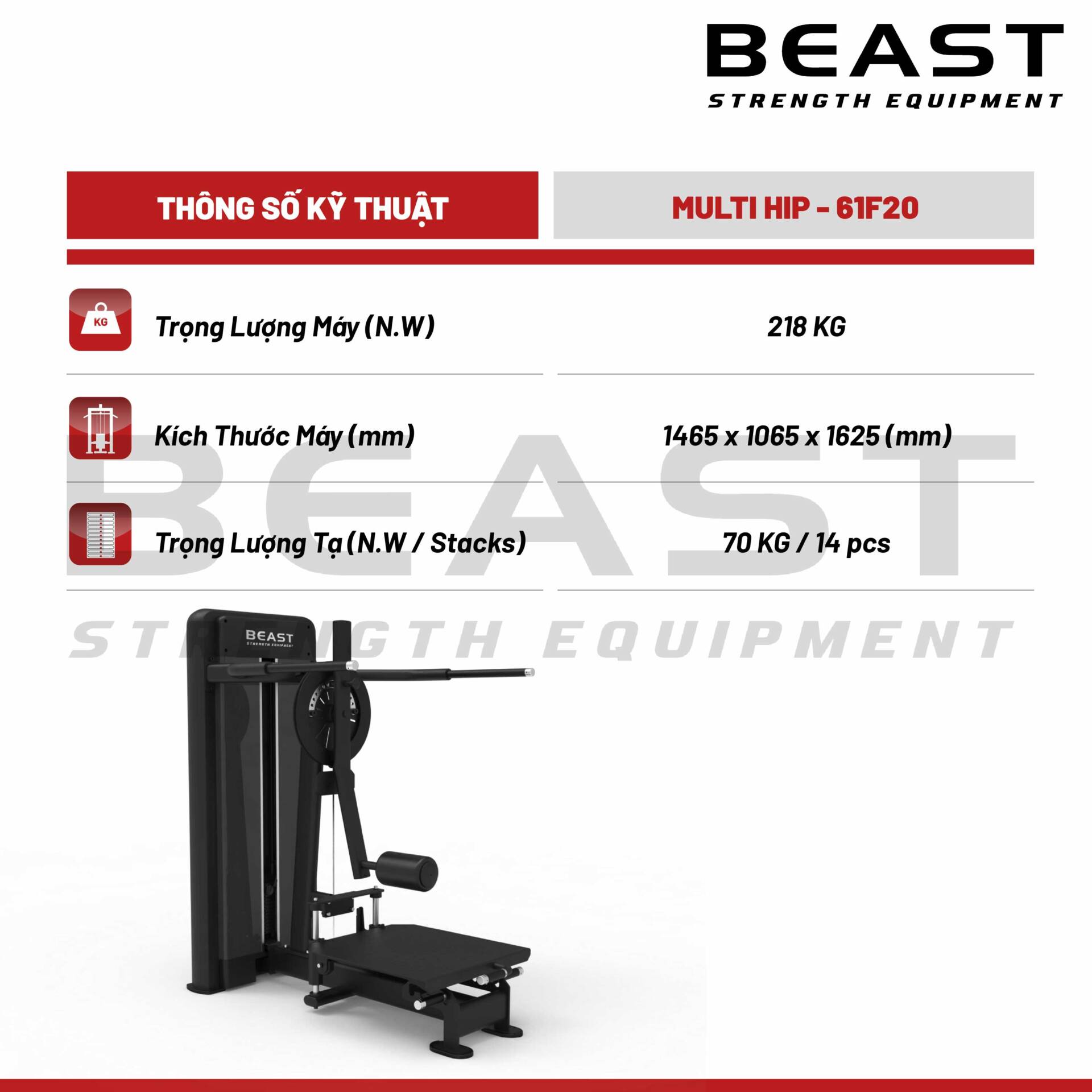 Máy tập mông Beast Multi Hip 5 Máy tập mông Beast Multi Hip