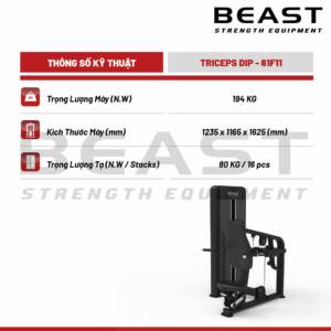 Máy tập tay sau Beast Triceps Dip