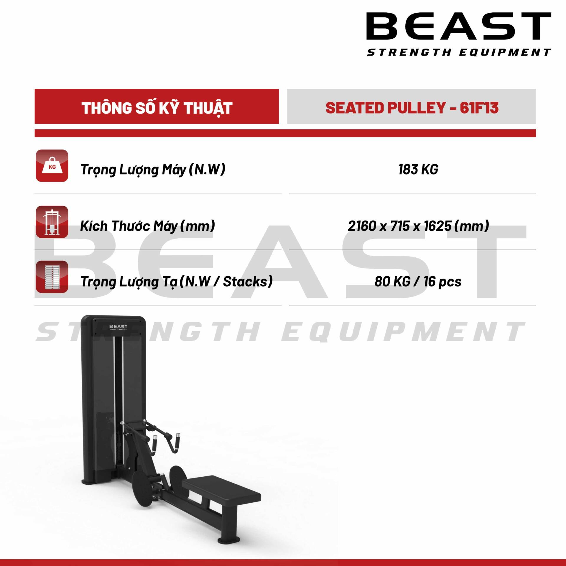 Máy kéo lưng Beast Seated Pulley 5 Máy kéo lưng Beast Seated Pulley