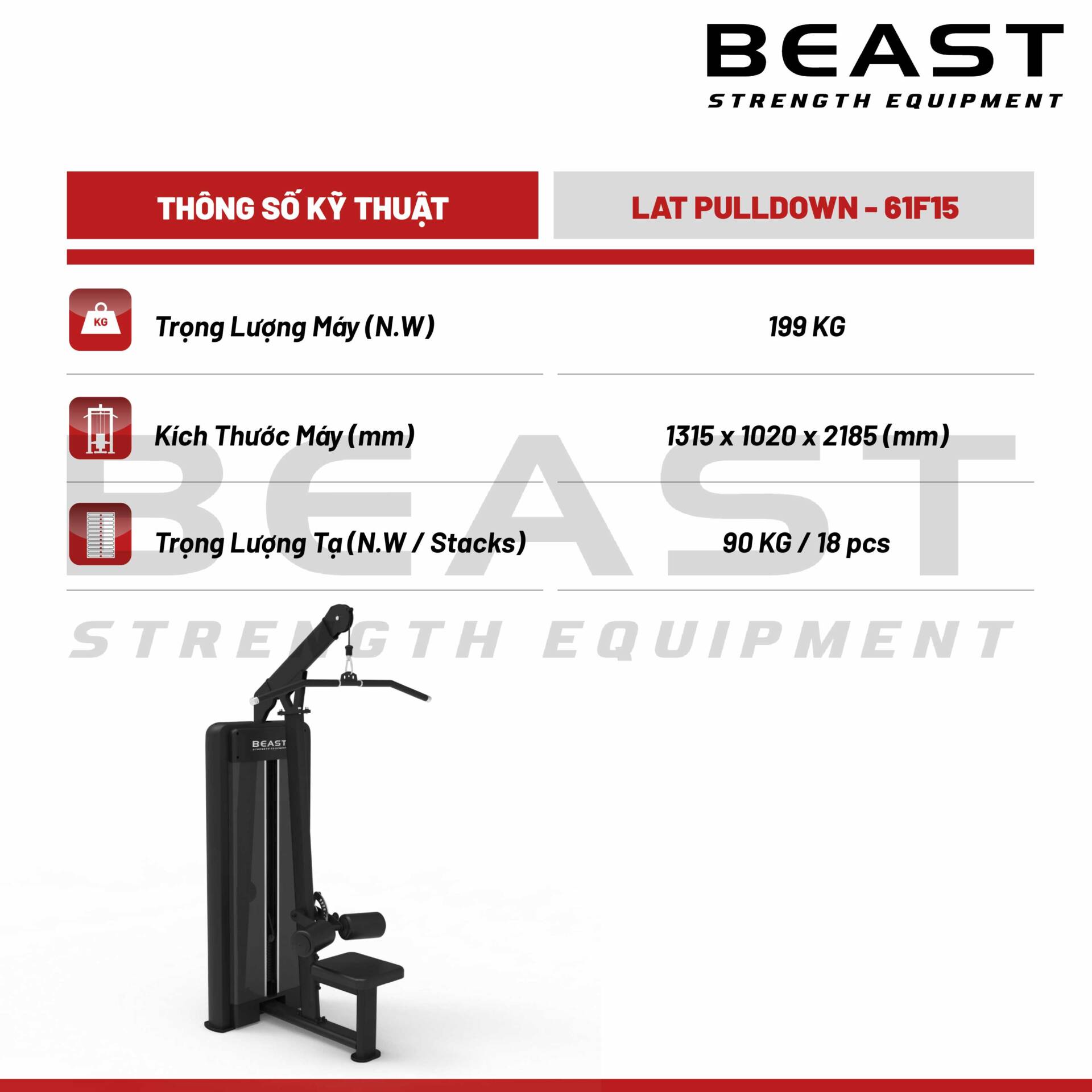 Máy kéo lưng Beast Lat Pulldown 5 Máy kéo lưng Beast Lat Pulldown