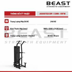 Máy tập lưng Beast Assisted Dip And Chin