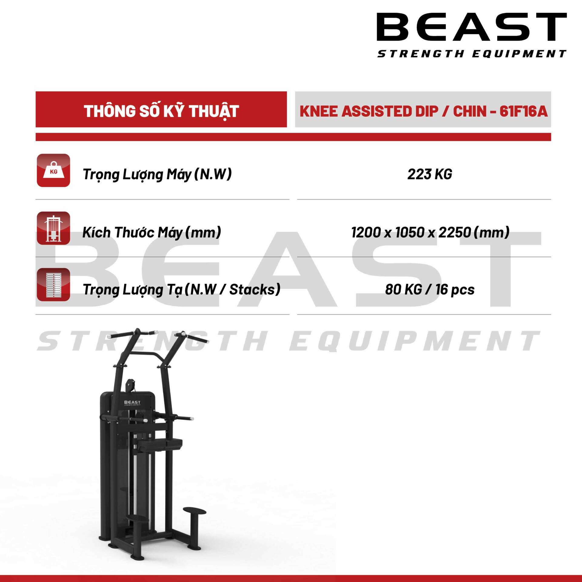 Máy tập lưng Beast Knee Assisted Dip And Chin 5 Máy tập lưng Beast Knee Assisted Dip And Chin