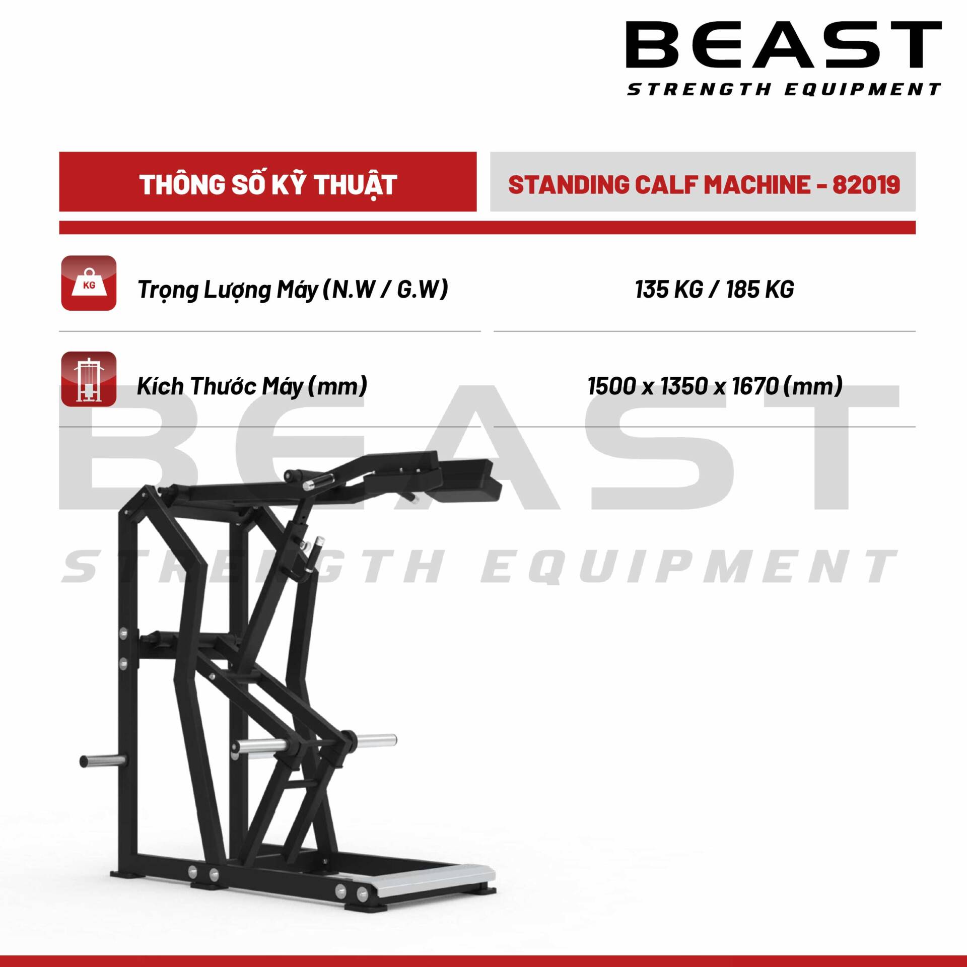 Máy tập bắp chân Beast Standing Calf Machine 5 Máy tập bắp chân Beast Standing Calf Machine