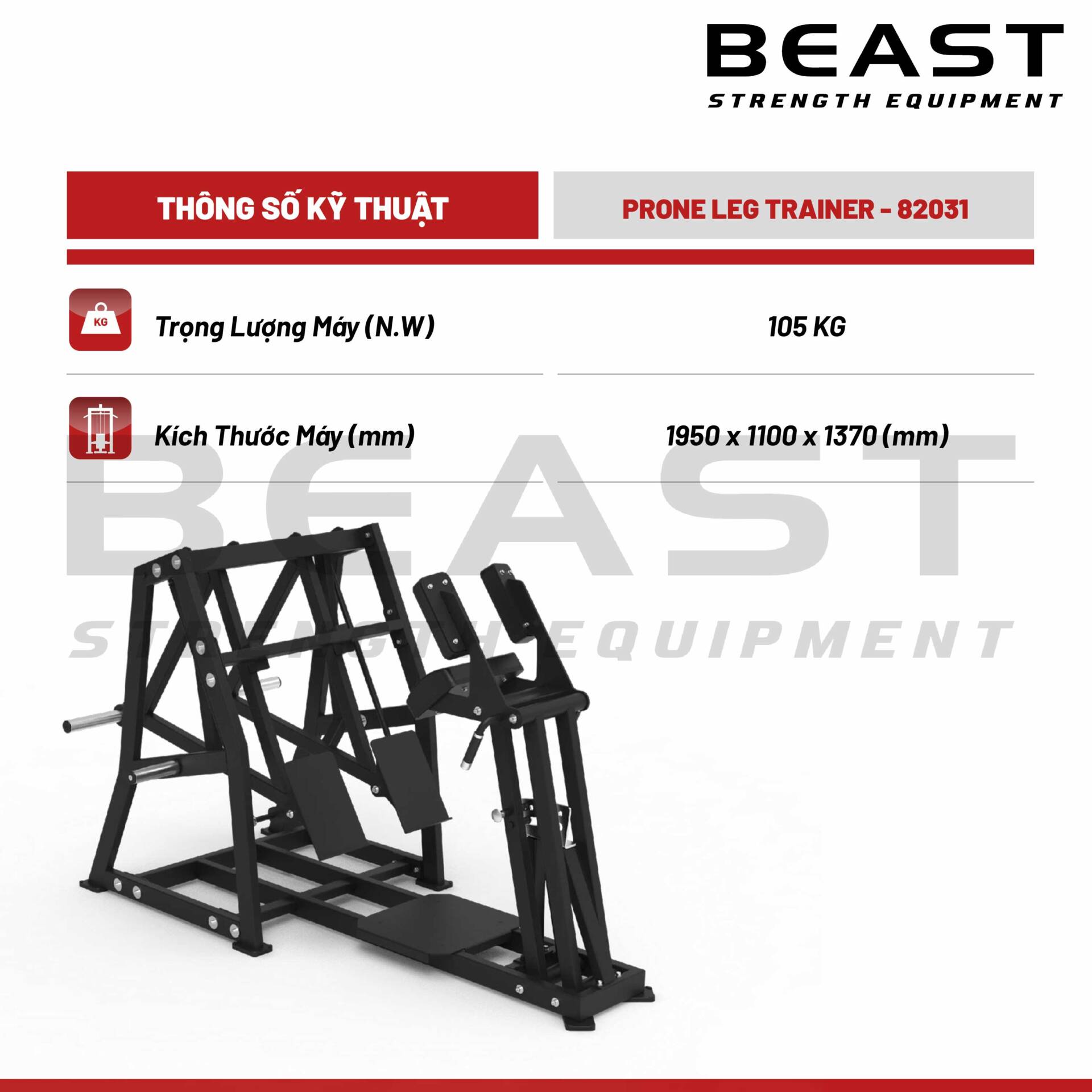 Máy tập chân Beast Prone Leg Trainer 5 Máy tập chân Beast Prone Leg Trainer