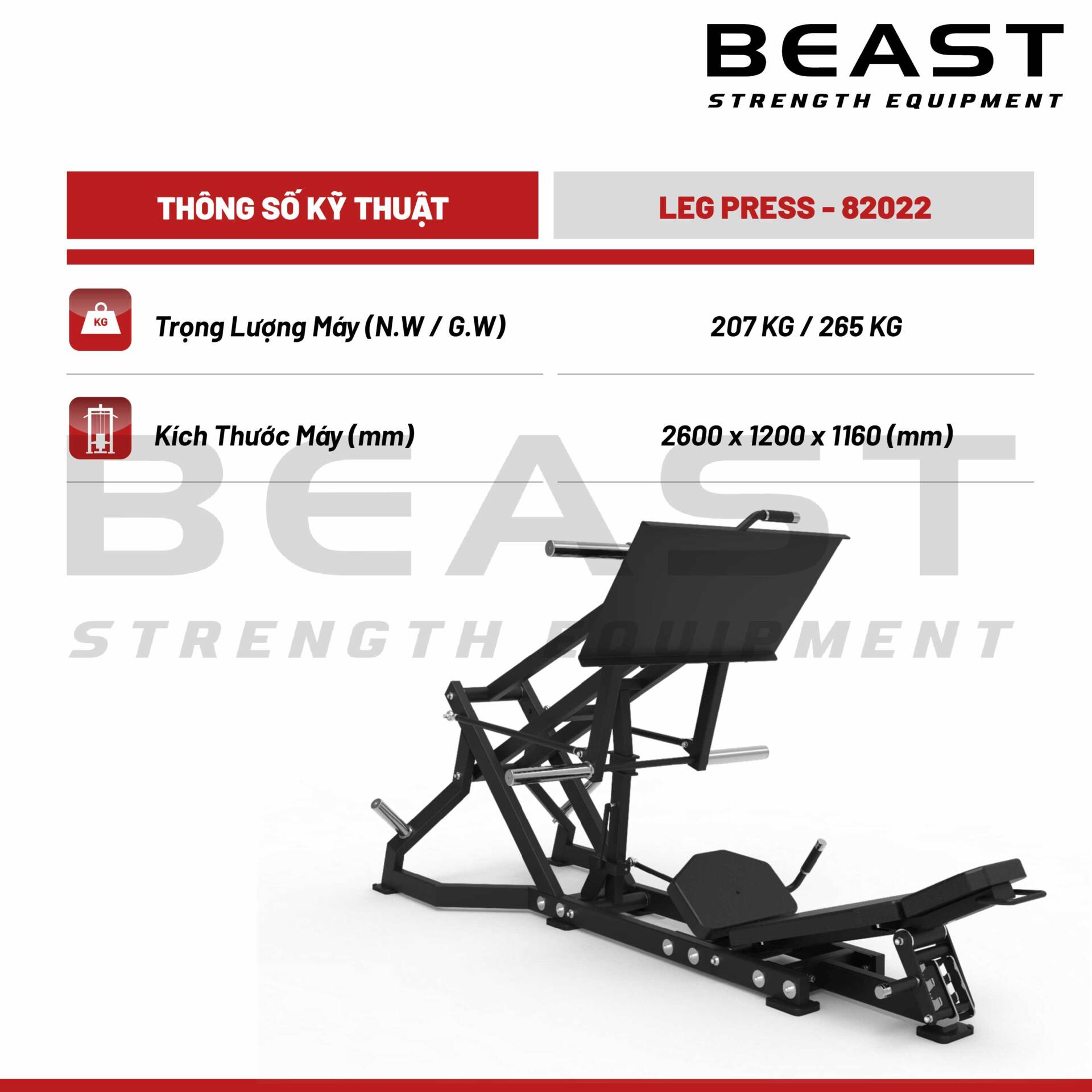 Máy đạp đùi Beast Leg Press 5 Máy đạp đùi Beast Leg Press