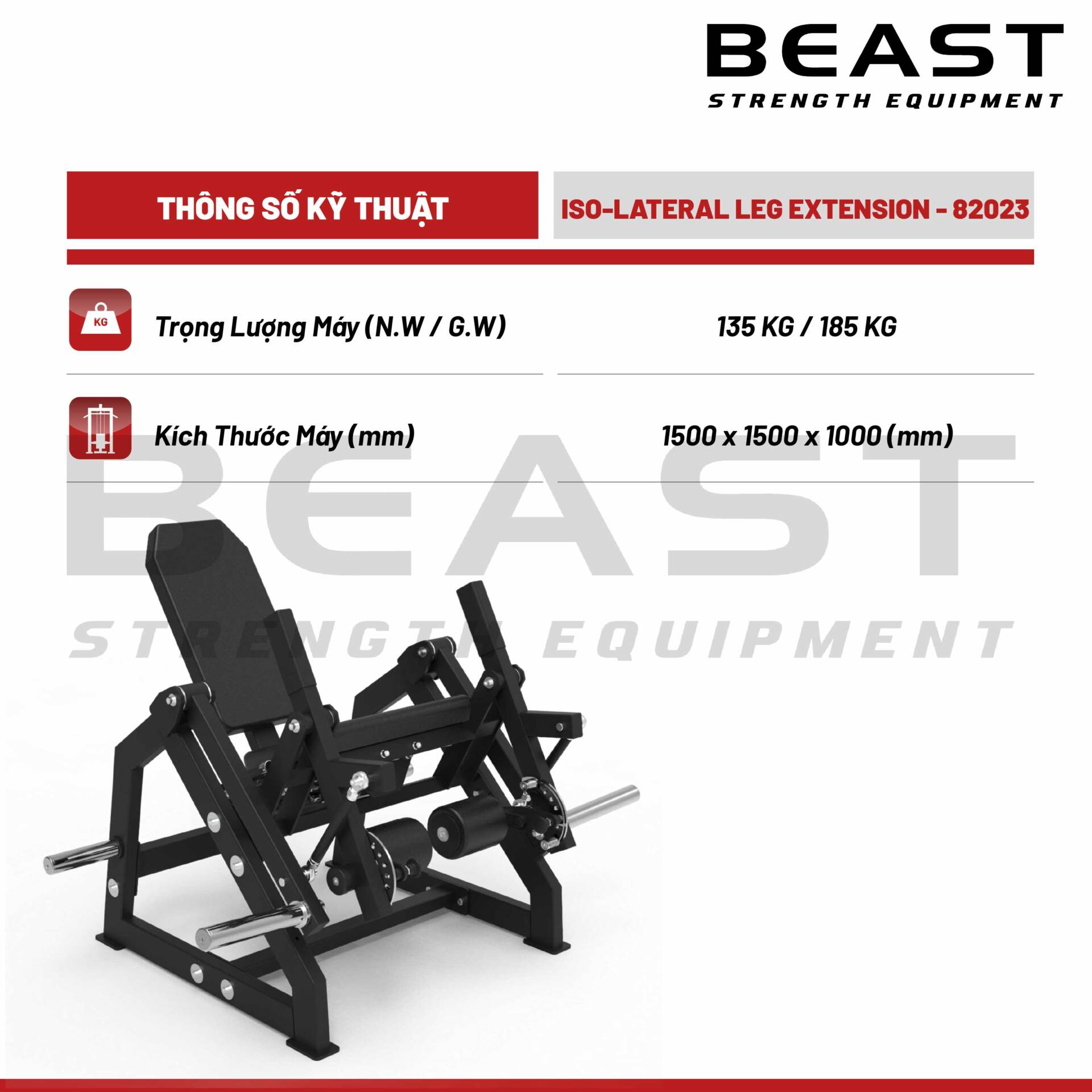 Máy đá đùi Beast Iso Lateral Leg Extension 5 Máy đá đùi Beast Iso Lateral Leg Extension