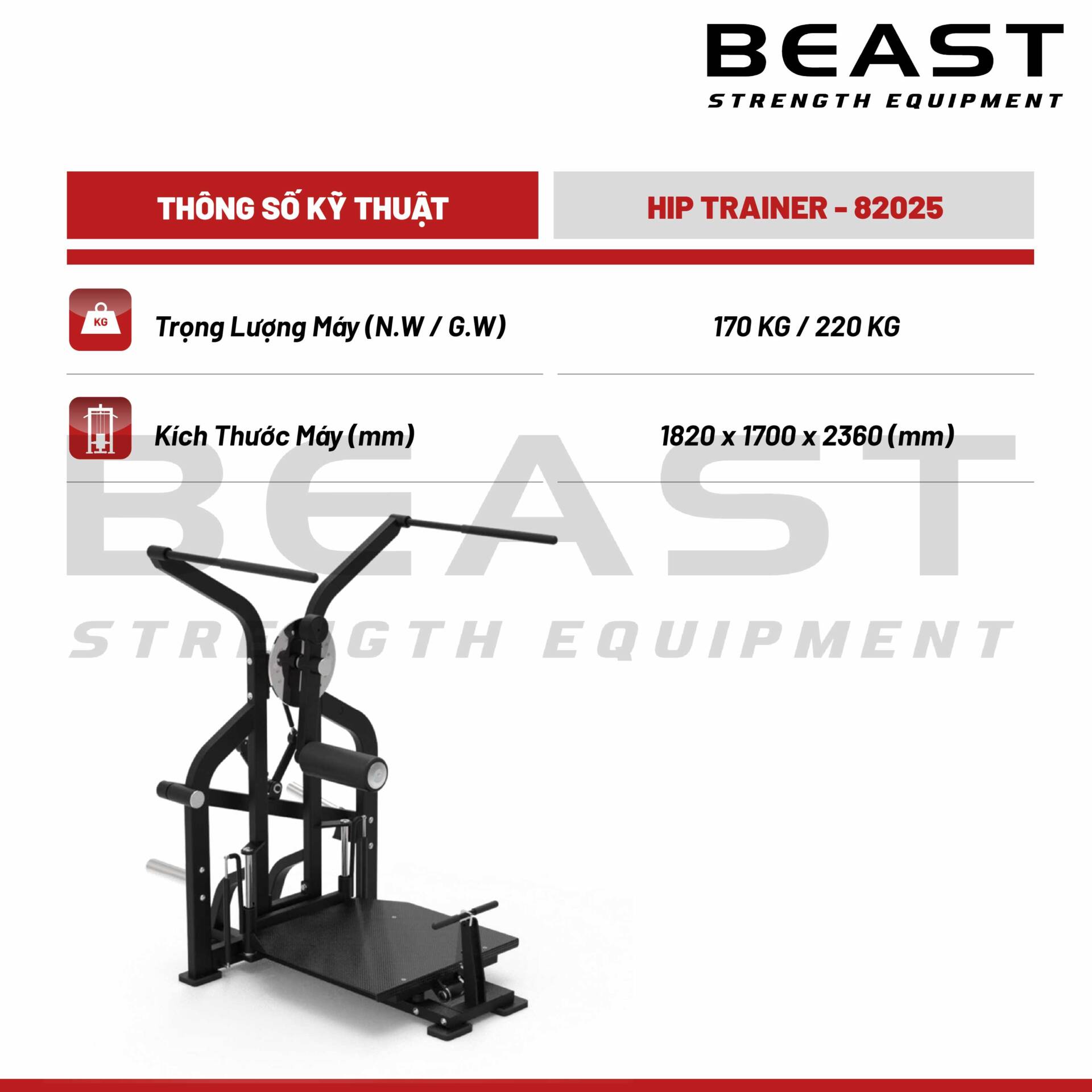 Máy tập mông Beast Hip Trainer 5 Máy tập mông Beast Hip Trainer