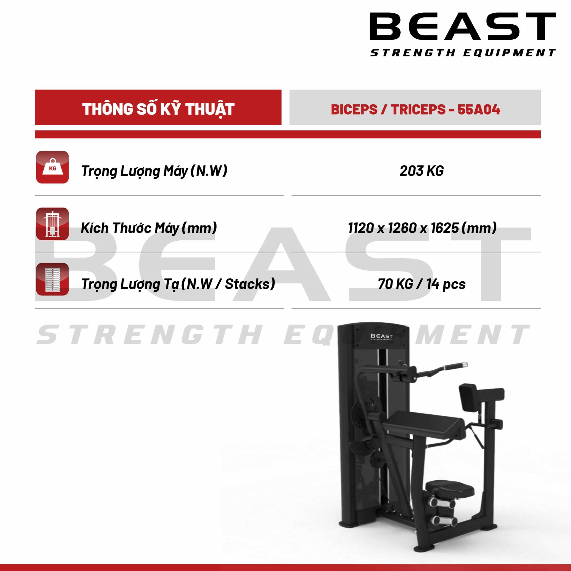 Máy tập tay Beast Biceps And Triceps 3 Máy tập tay Beast Biceps And Triceps
