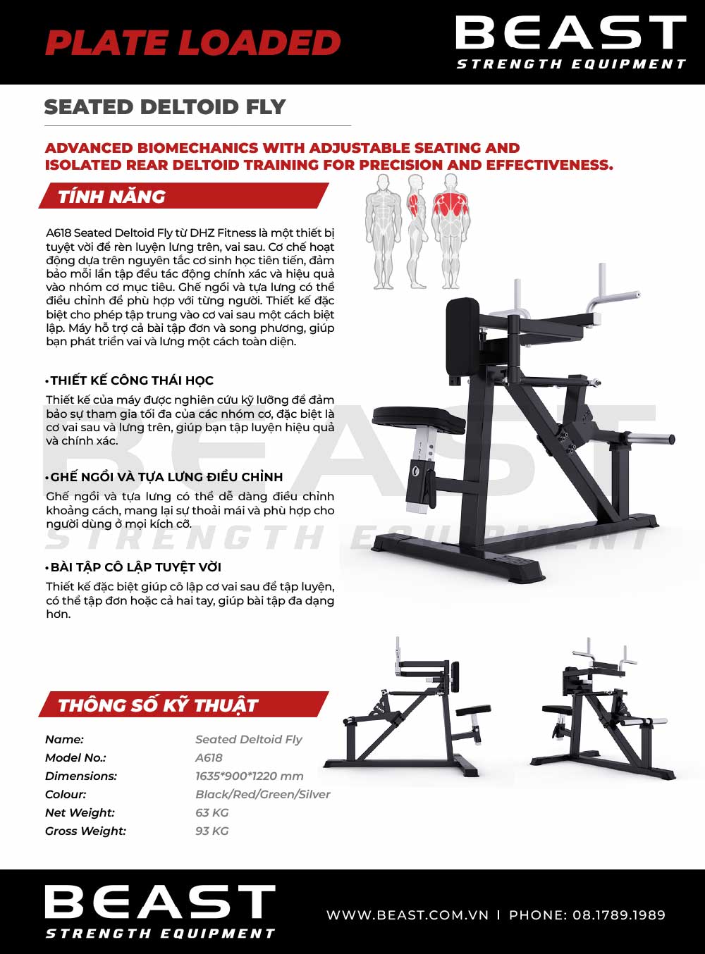 Máy tập vai A600 Series Seated Deltoid Fly A618 5 Máy tập vai A600 Series Seated Deltoid Fly A618