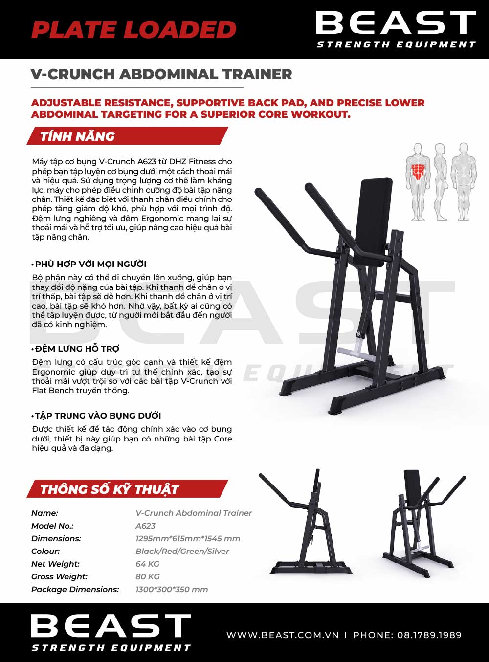 Máy tập bụng A600 Series V Crunch Abdominal A623 5 Máy tập bụng A600 Series V Crunch Abdominal A623