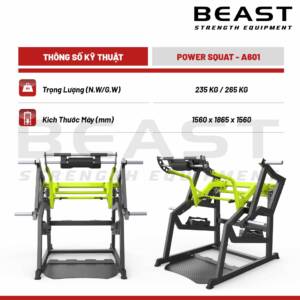 Máy tập chân A600 Series Power Squat A601