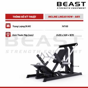 Máy kéo lưng A600 Series Incline Linear Row A611
