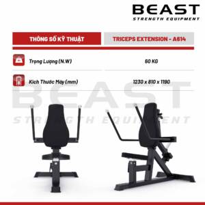 Máy tập tay sau A600 Series Triceps Extension A614