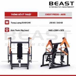 Máy đẩy ngực A600 Series Chest Press A615