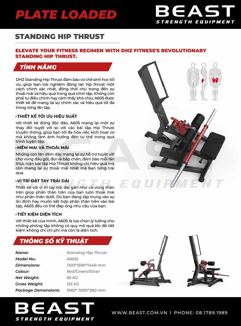 Máy tập mông A600 Series Standing Hip Thrust A605L 5 Máy tập mông A600 Series Standing Hip Thrust A605L