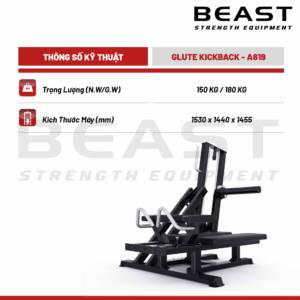 Máy tập mông A600 Series Glute Kickback A619
