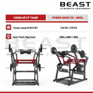 Máy tập chân A600 Series Power Squat EX A601L