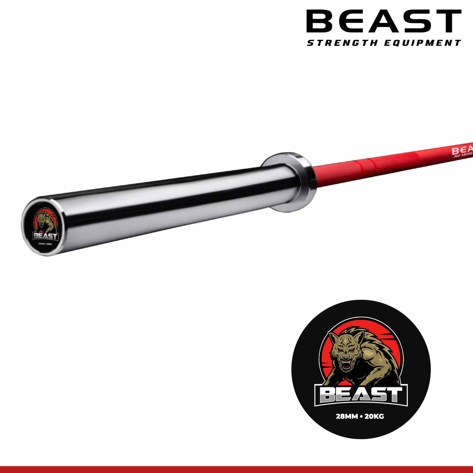 Thanh đòn Beast Training Bar Red Chrome